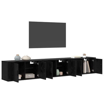 Wandtv-kast Set 3 pcs Zwart Eiken 80 x 34,5 x 40 cm