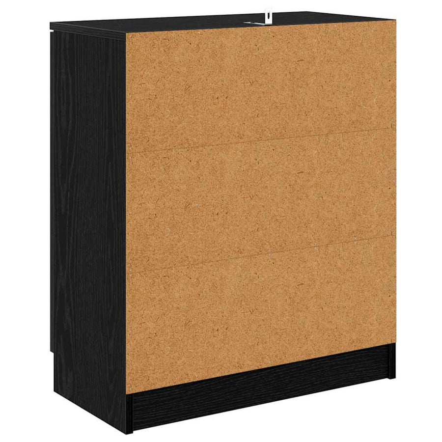 Dressoirs 2 pcs Zwart Eiken 60 x 30 x 70 cm Bewerkt hout