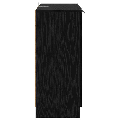 Dressoirs 2 pcs Zwart Eiken 60 x 30 x 70 cm Bewerkt hout