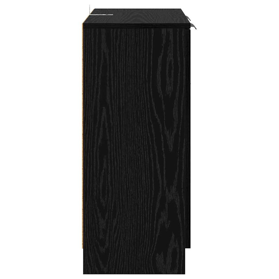 Dressoirs 2 pcs Zwart Eiken 60 x 30 x 70 cm Bewerkt hout