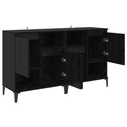 Dressoirs 2 pcs Zwart Eiken 60 x 35 x 70 cm Bewerkt hout