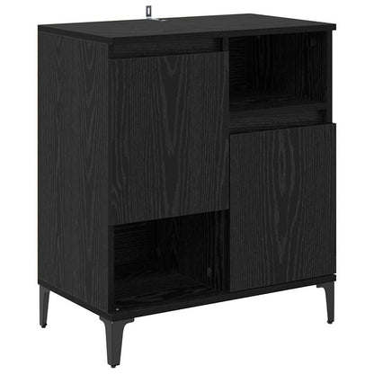 Dressoirs 2 pcs Zwart Eiken 60 x 35 x 70 cm Bewerkt hout