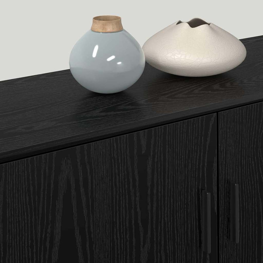 Wandtv-kast Set 3 pcs Zwart Eiken 100 x 34,5 x 40 cm