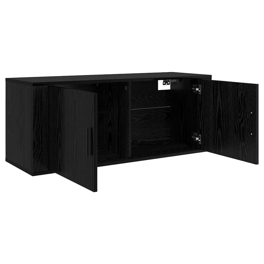 Wandtv-kast Set 3 pcs Zwart Eiken 100 x 34,5 x 40 cm