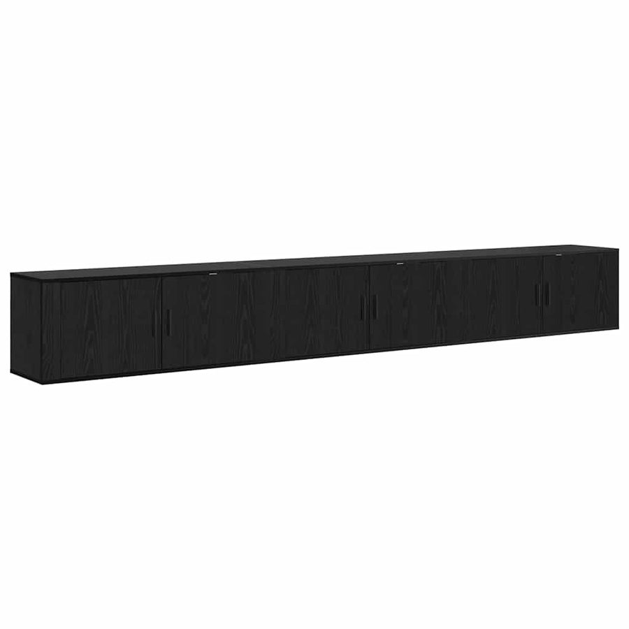 Wandtv-kast Set 3 pcs Zwart Eiken 100 x 34,5 x 40 cm