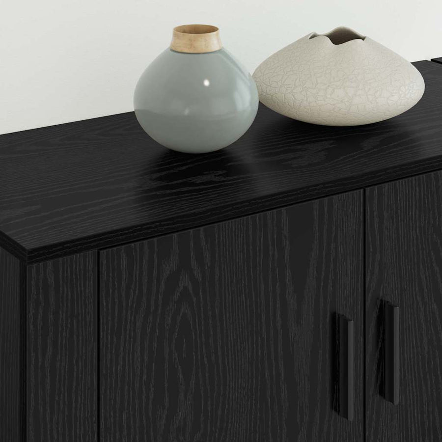 Wandtv-kast Set 2 pcs Zwart Eiken 80 x 34,5 x 40 cm