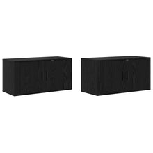 Wandtv-kast Set 2 pcs Zwart Eiken 80 x 34,5 x 40 cm