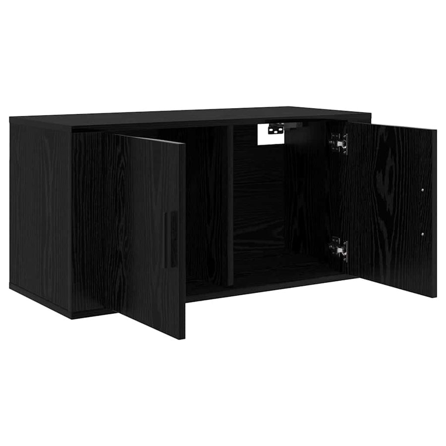 Wandtv-kast Set 2 pcs Zwart Eiken 80 x 34,5 x 40 cm