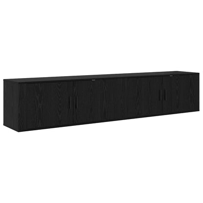 Wandtv-kast Set 2 pcs Zwart Eiken 100 x 34,5 x 40 cm