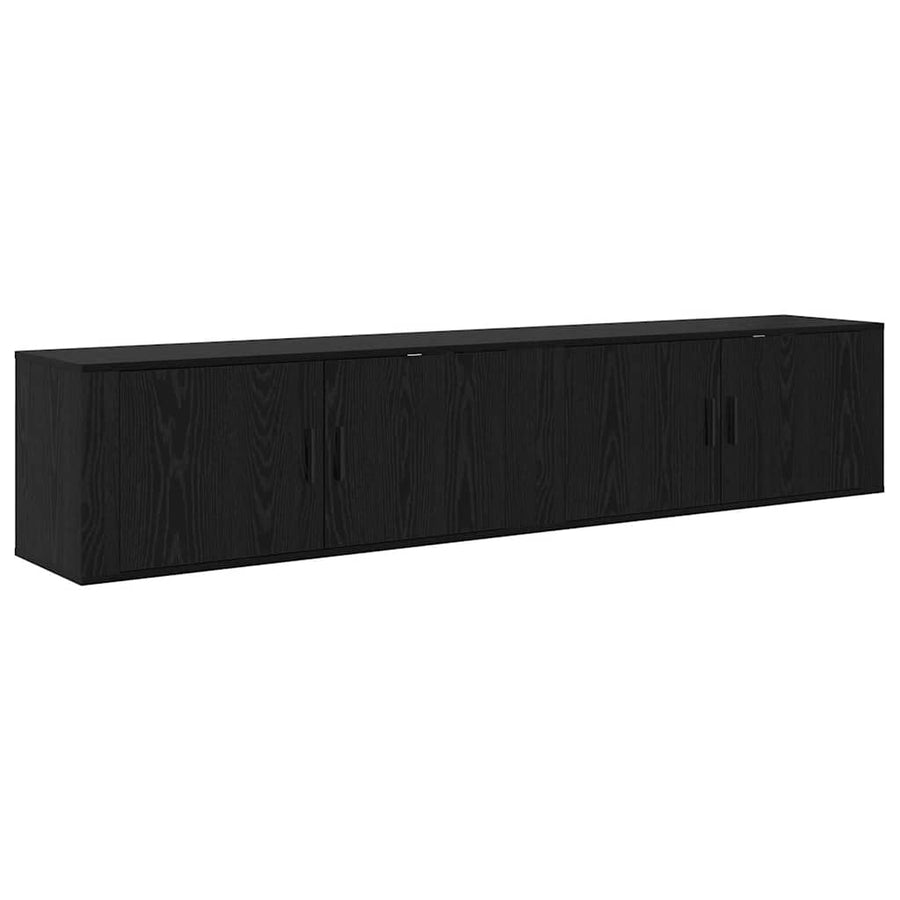 Wandtv-kast Set 2 pcs Zwart Eiken 100 x 34,5 x 40 cm