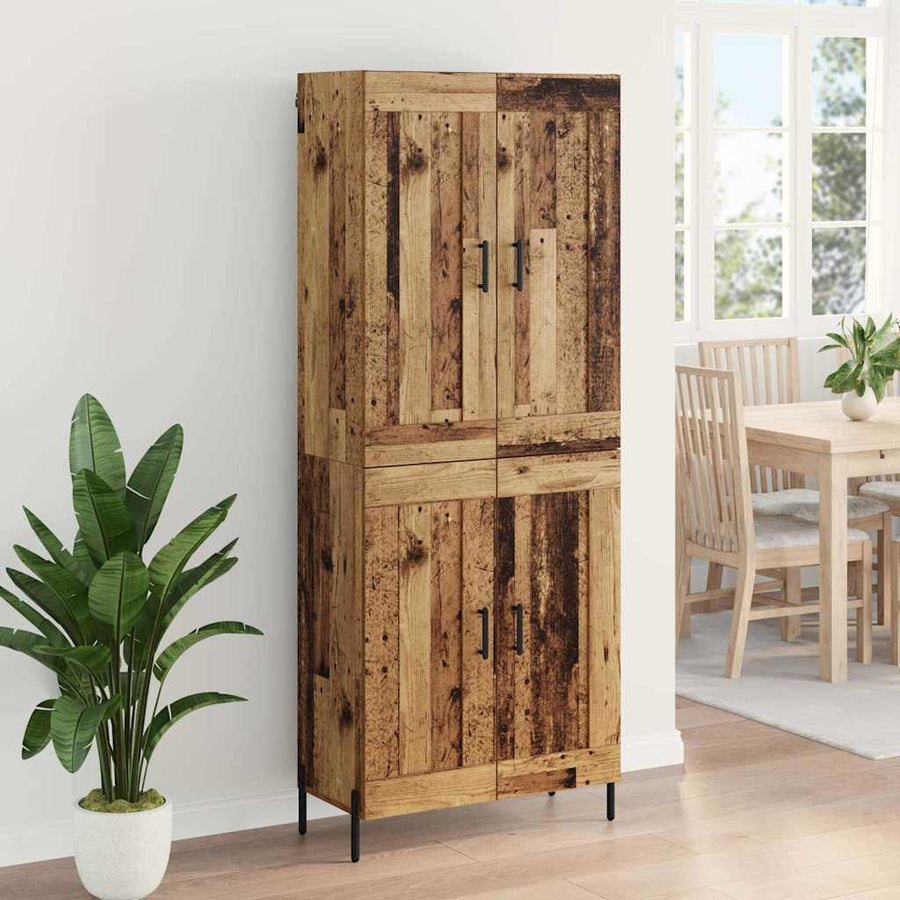 Hoge kast 2 pcs Oud Hout Bewerkt hout