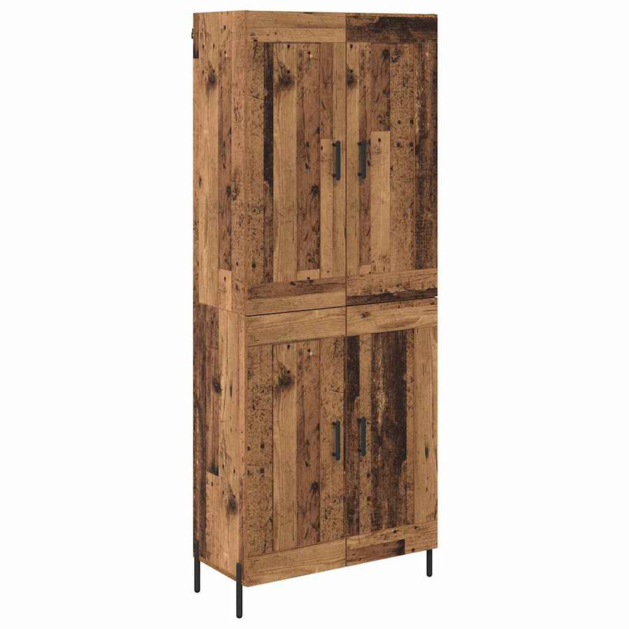 Hoge kast 2 pcs Oud Hout Bewerkt hout
