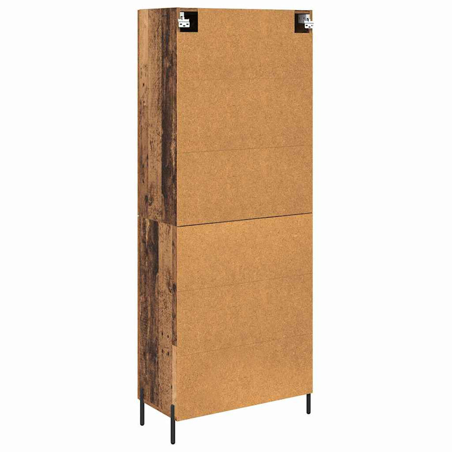 Hoge kast 2 pcs Oud Hout Bewerkt hout