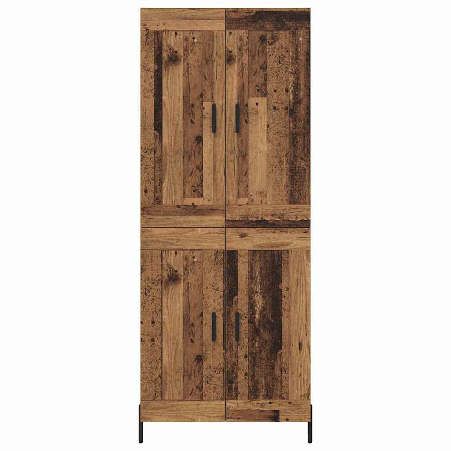 Hoge kast 2 pcs Oud Hout Bewerkt hout