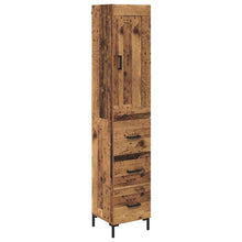 Highboard met lade Oud Hout 34,5 x 34 x 180 cm Bewerkt hout