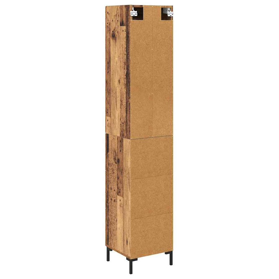 Highboard met lade Oud Hout 34,5 x 34 x 180 cm Bewerkt hout