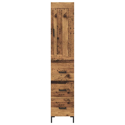 Highboard met lade Oud Hout 34,5 x 34 x 180 cm Bewerkt hout