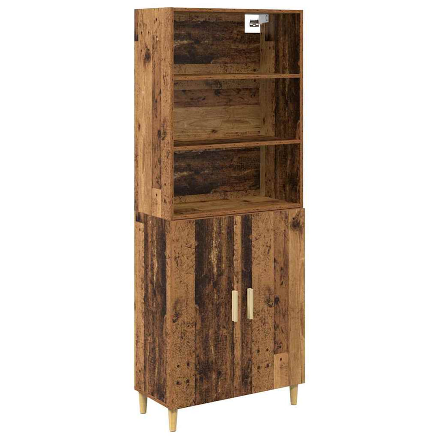 Hoge kast Oud Hout 69,5 x 32,5 x 180 cm Bewerkt hout