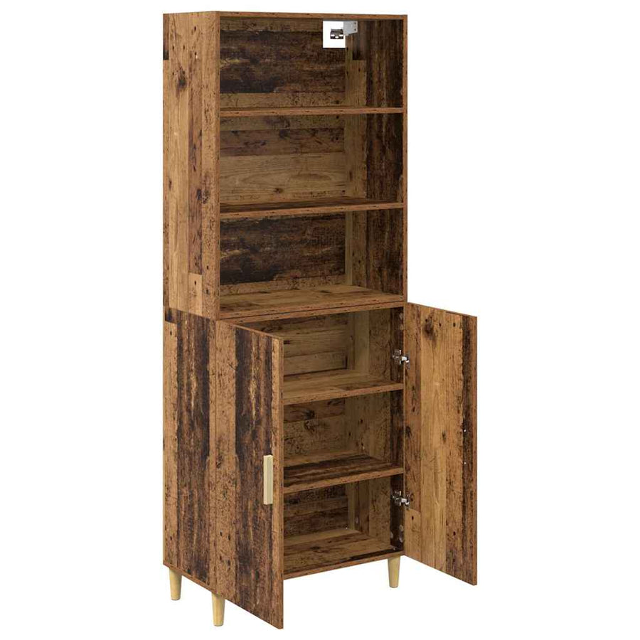 Hoge kast Oud Hout 69,5 x 32,5 x 180 cm Bewerkt hout
