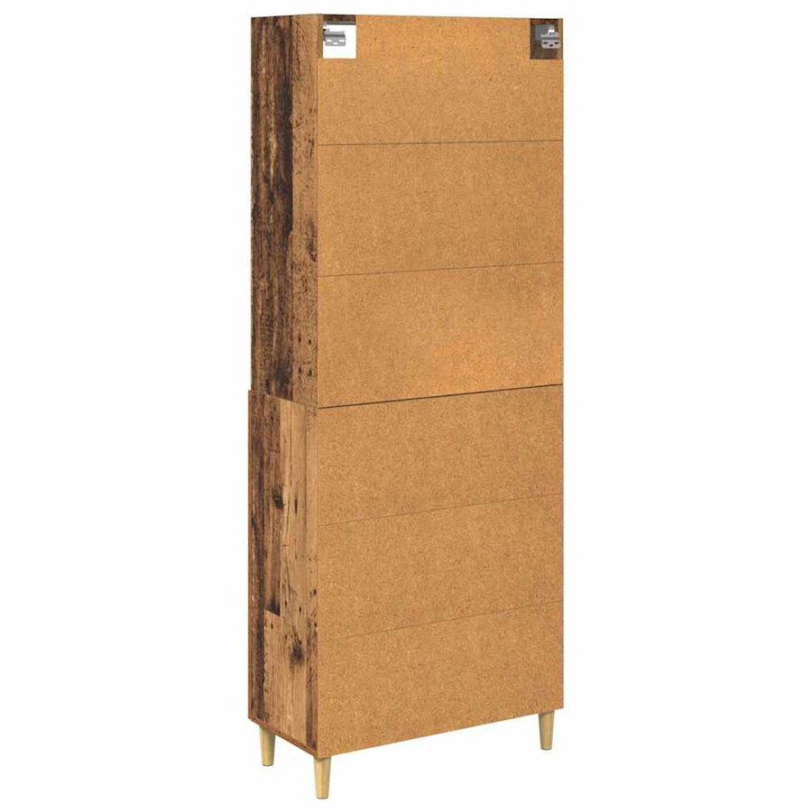 Hoge kast Oud Hout 69,5 x 32,5 x 180 cm Bewerkt hout