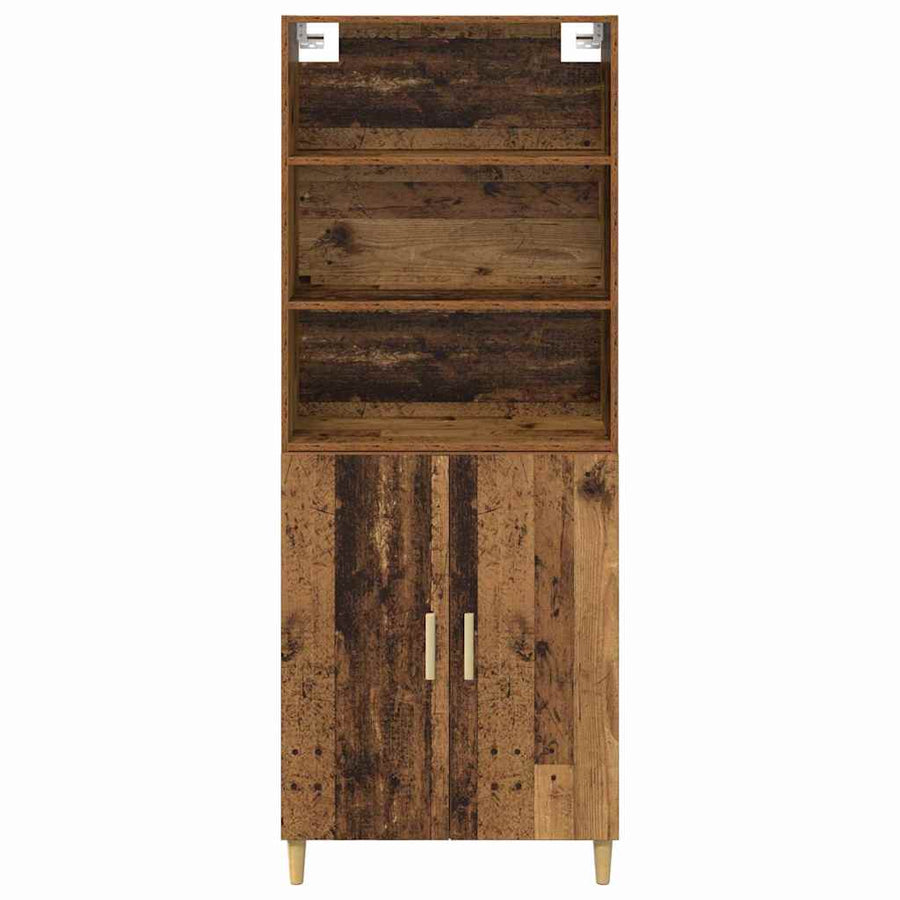 Hoge kast Oud Hout 69,5 x 32,5 x 180 cm Bewerkt hout