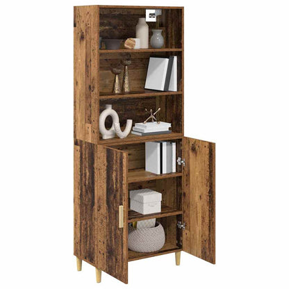 Hoge kast Oud Hout 69,5 x 32,5 x 180 cm Bewerkt hout