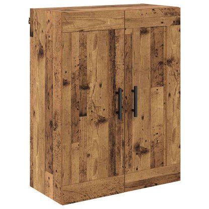 Hoge kast met lade 2 pcs Oud Hout Geengineerd Hout en Glas