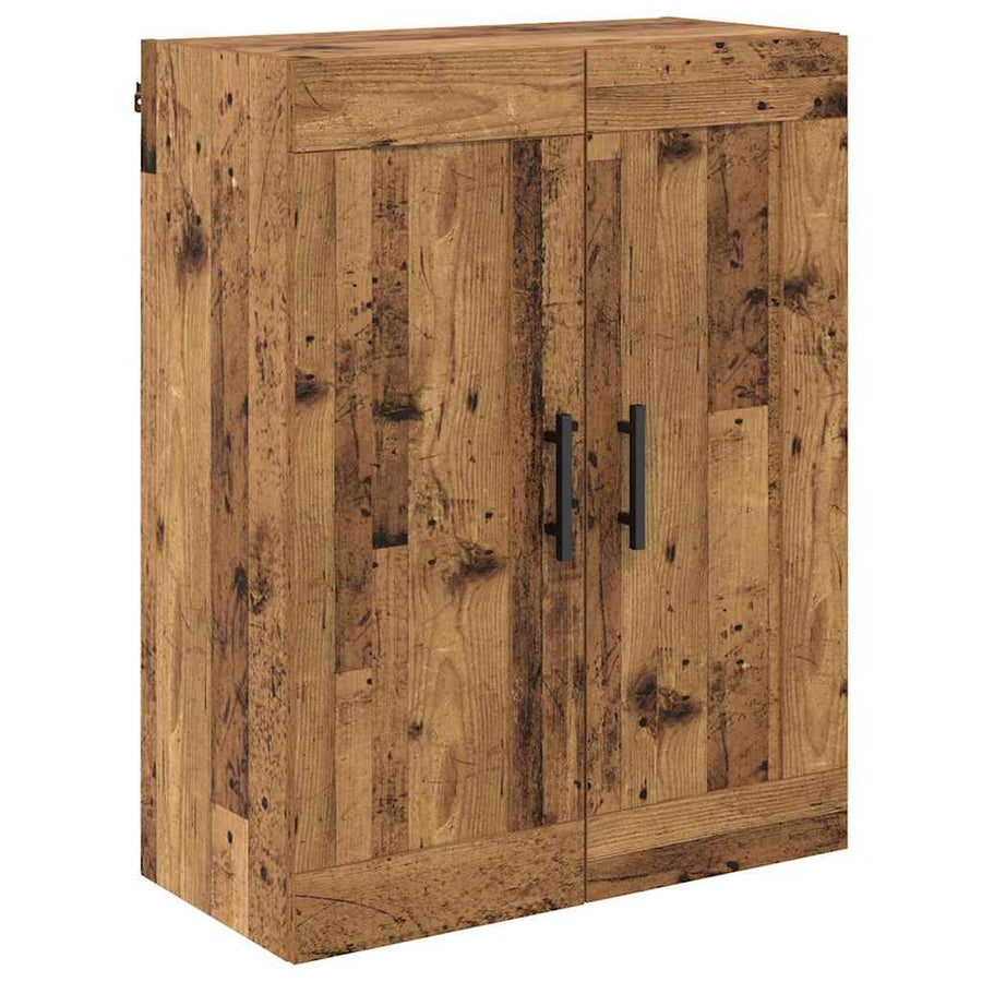 Hoge kast met lade 2 pcs Oud Hout Geengineerd Hout en Glas