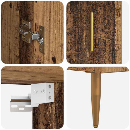 Hoge kast Oud Hout 69,5 x 34 x 180 cm Bewerkt hout