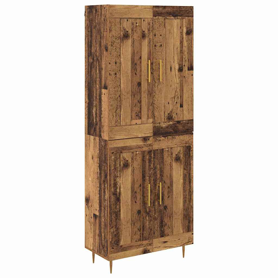 Hoge kast Oud Hout 69,5 x 34 x 180 cm Bewerkt hout