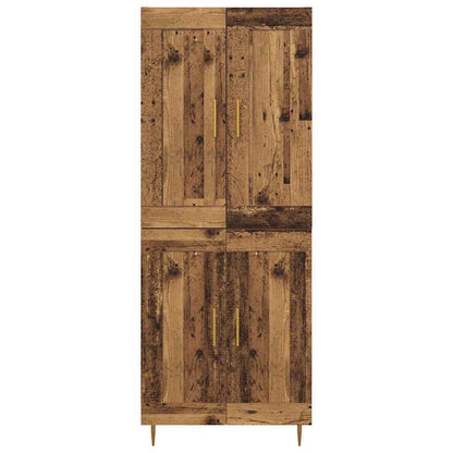 Hoge kast Oud Hout 69,5 x 34 x 180 cm Bewerkt hout