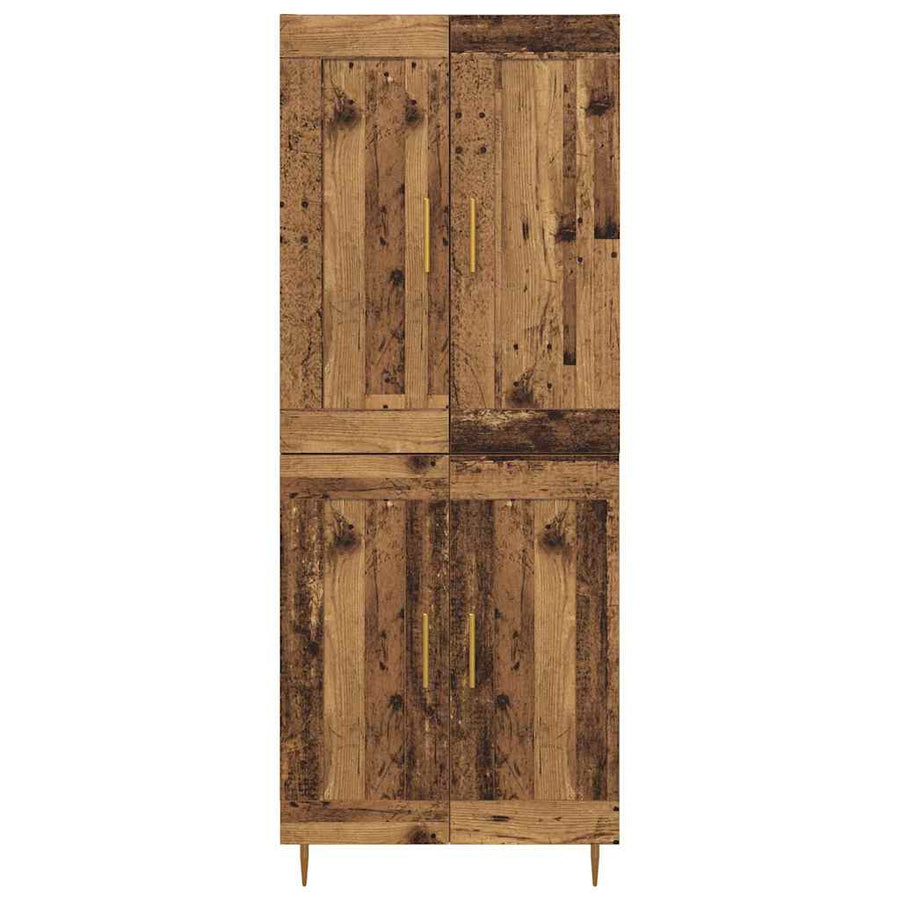 Hoge kast Oud Hout 69,5 x 34 x 180 cm Bewerkt hout