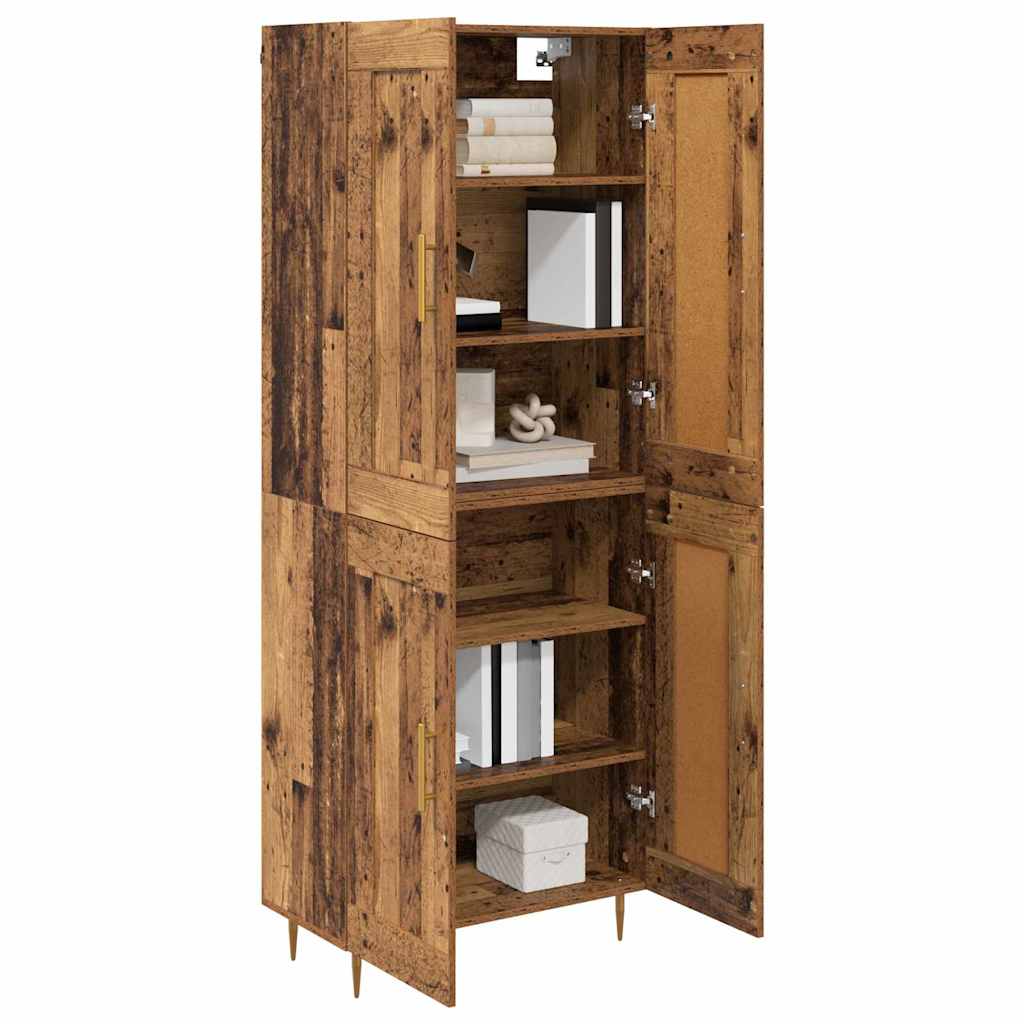Hoge kast Oud Hout 69,5 x 34 x 180 cm Bewerkt hout