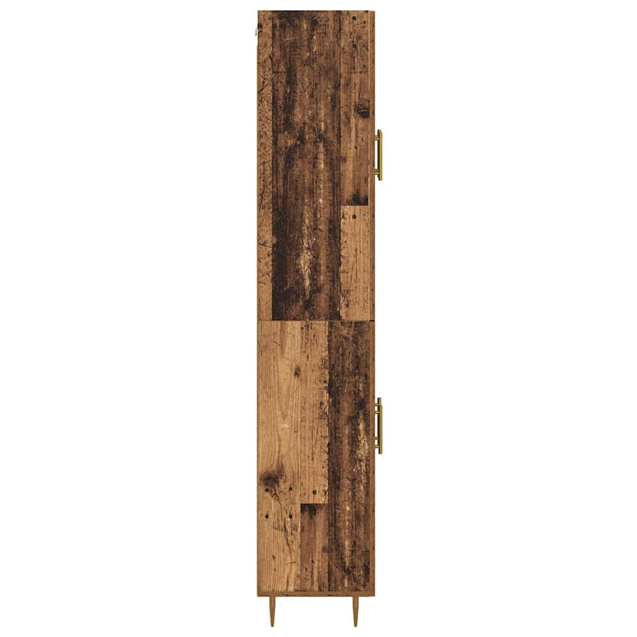 Hoge kast Oud Hout 69,5 x 34 x 180 cm Bewerkt hout
