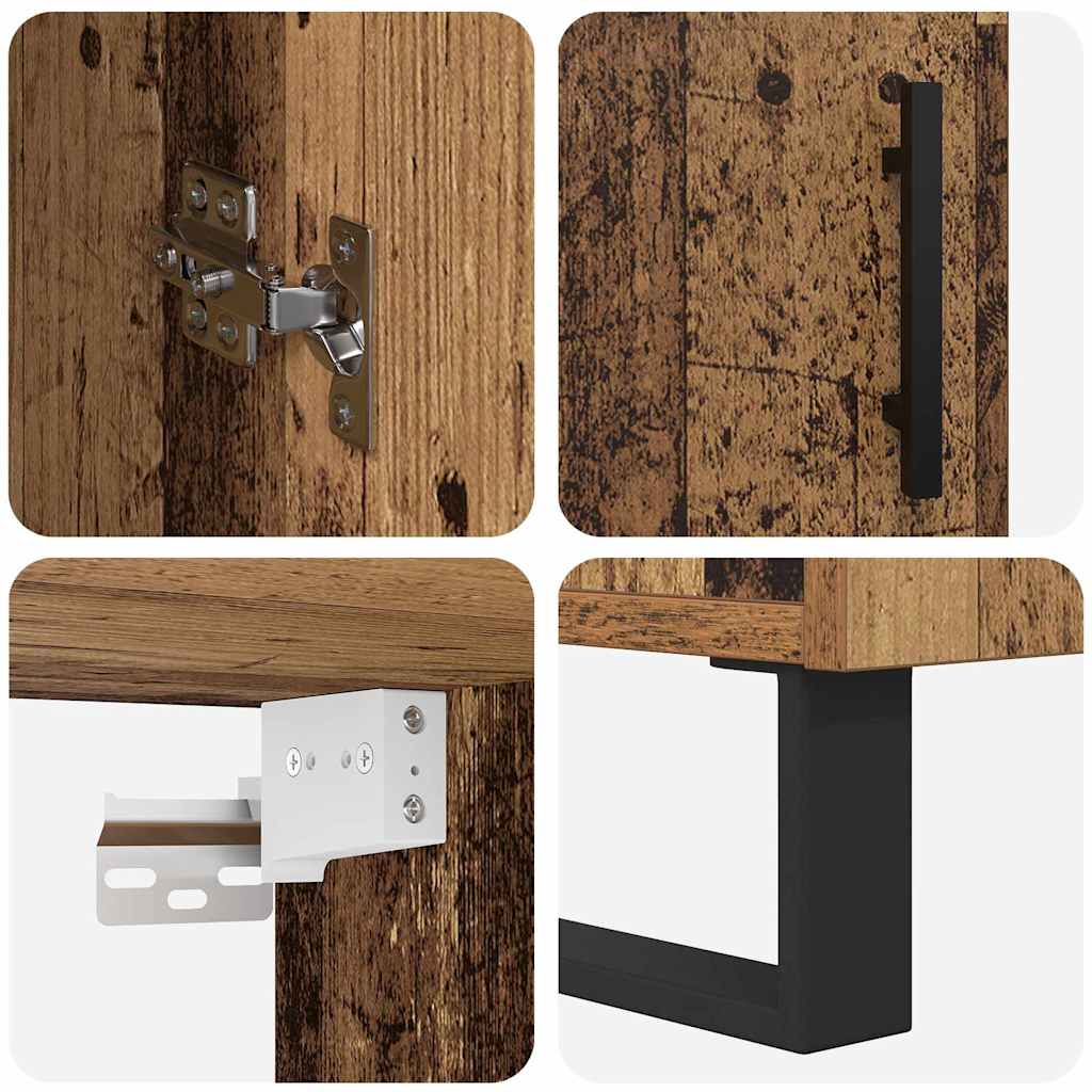 Highboard Oud Hout 34,5 x 34 x 180 cm Bewerkt hout