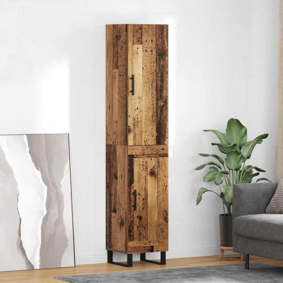 Highboard Oud Hout 34,5 x 34 x 180 cm Bewerkt hout