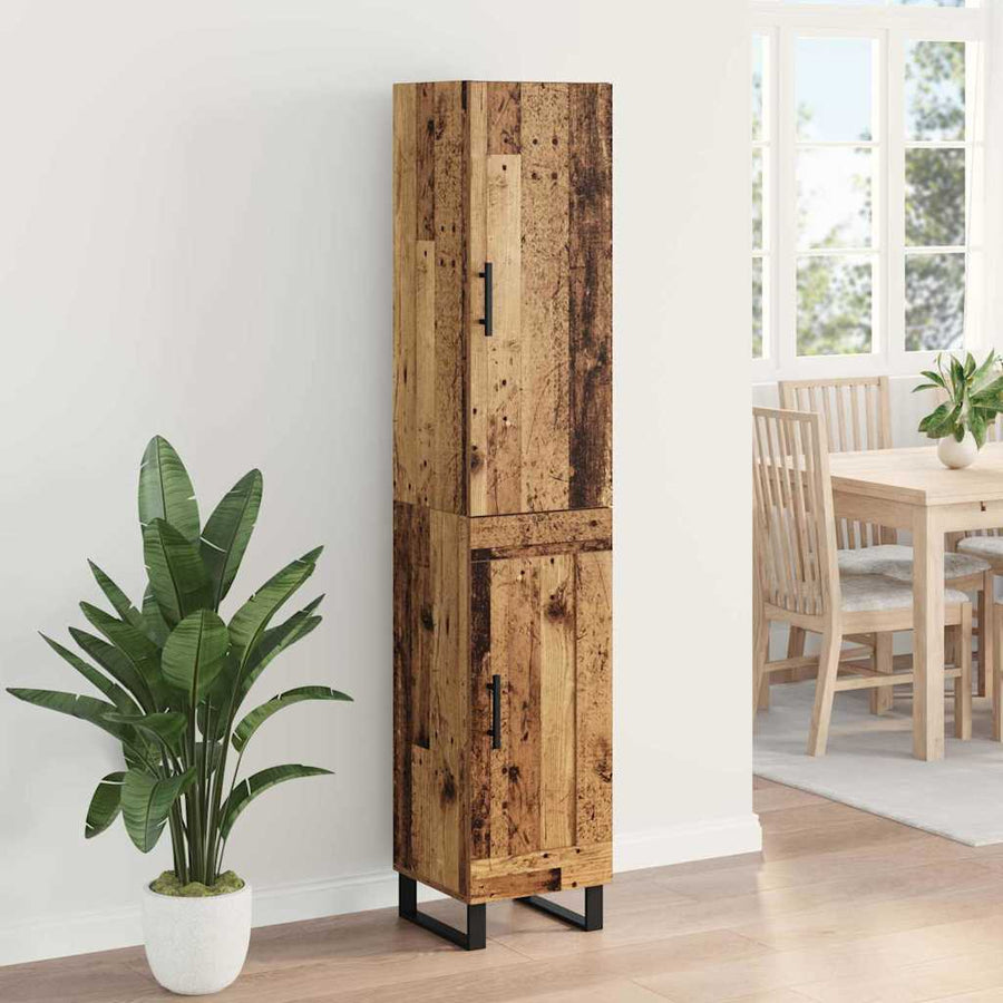 Highboard Oud Hout 34,5 x 34 x 180 cm Bewerkt hout
