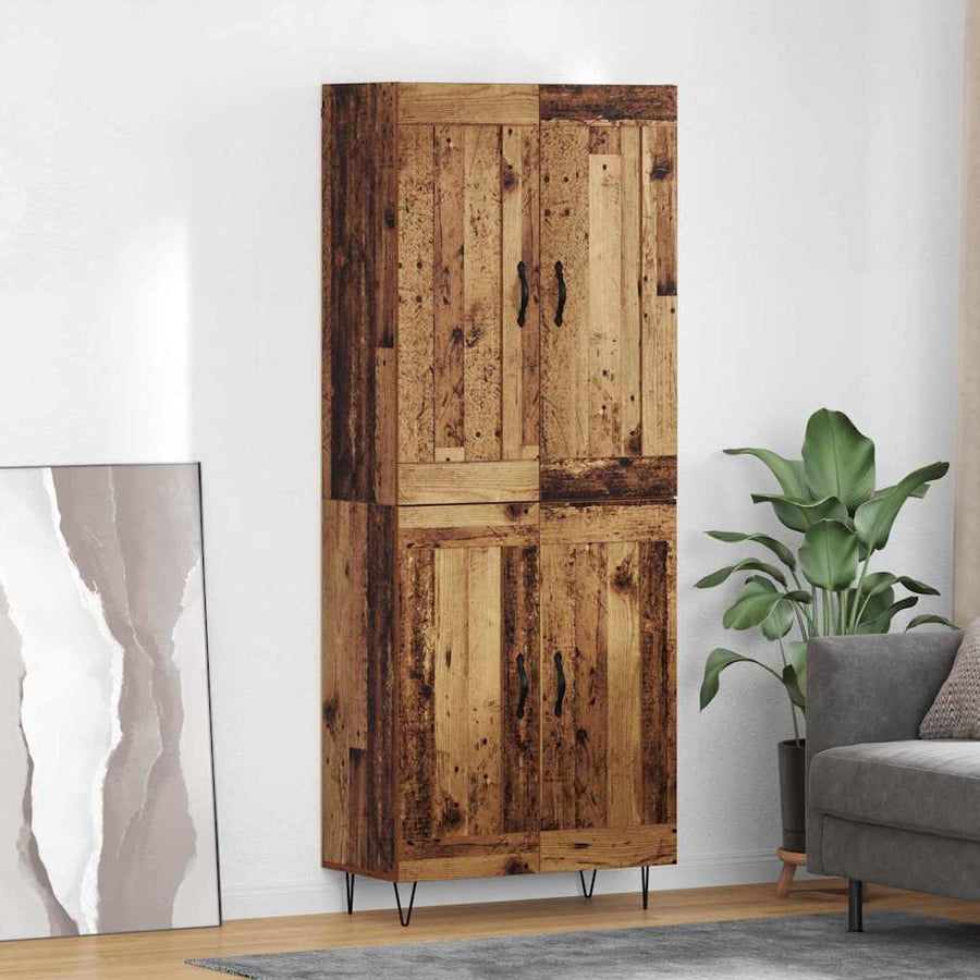 Highboard Oud Hout 69,5 x 34 x 180 cm Bewerkt hout