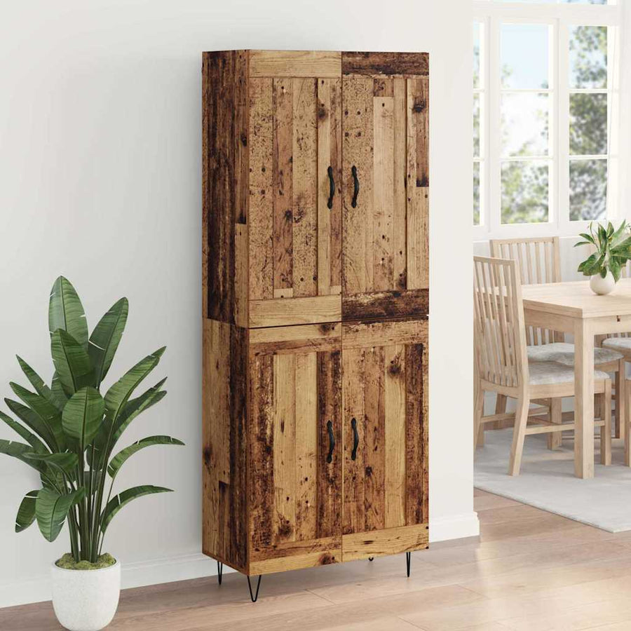 Highboard Oud Hout 69,5 x 34 x 180 cm Bewerkt hout