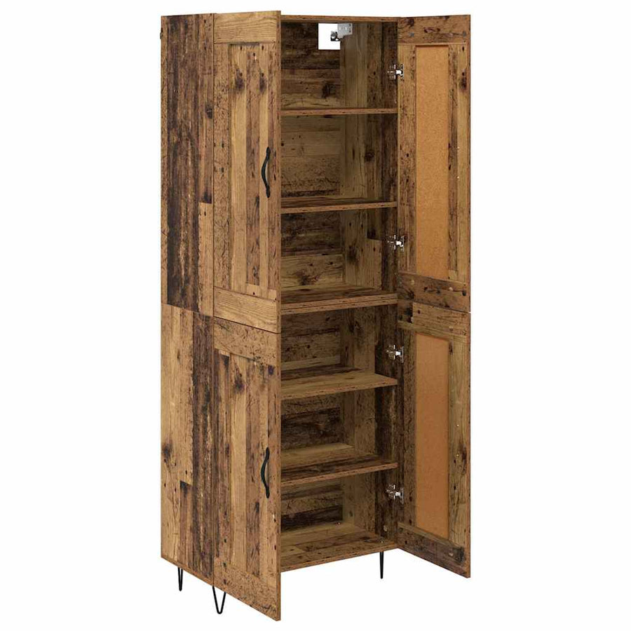 Highboard Oud Hout 69,5 x 34 x 180 cm Bewerkt hout