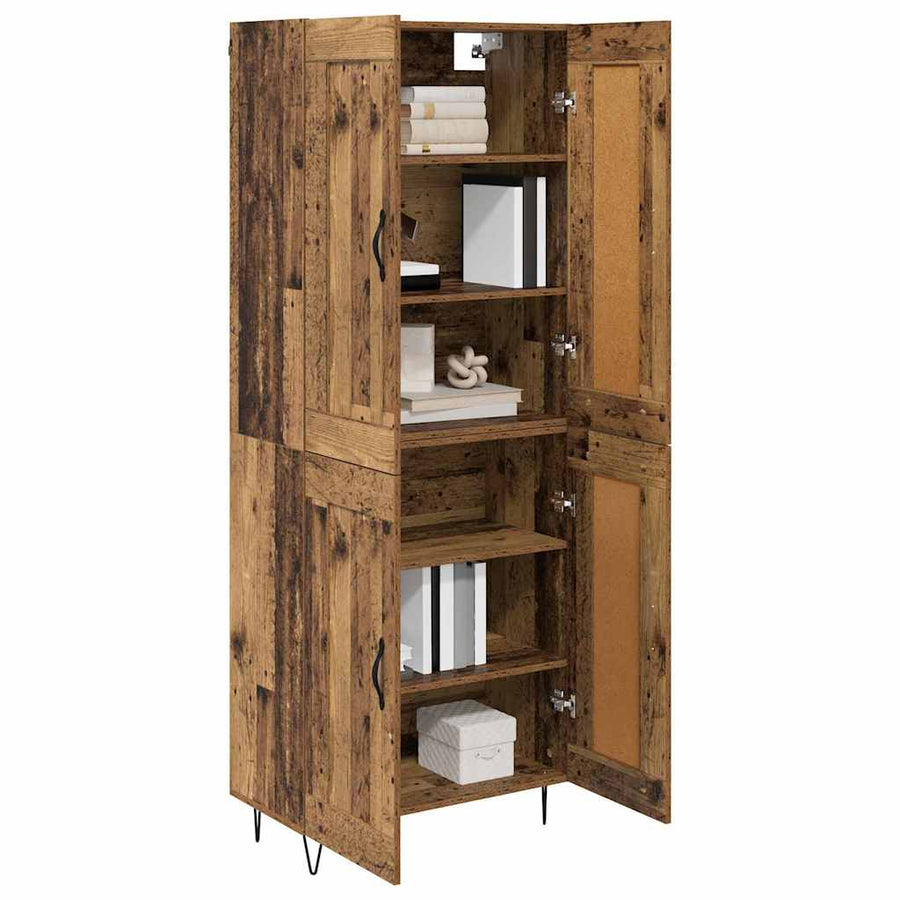 Highboard Oud Hout 69,5 x 34 x 180 cm Bewerkt hout