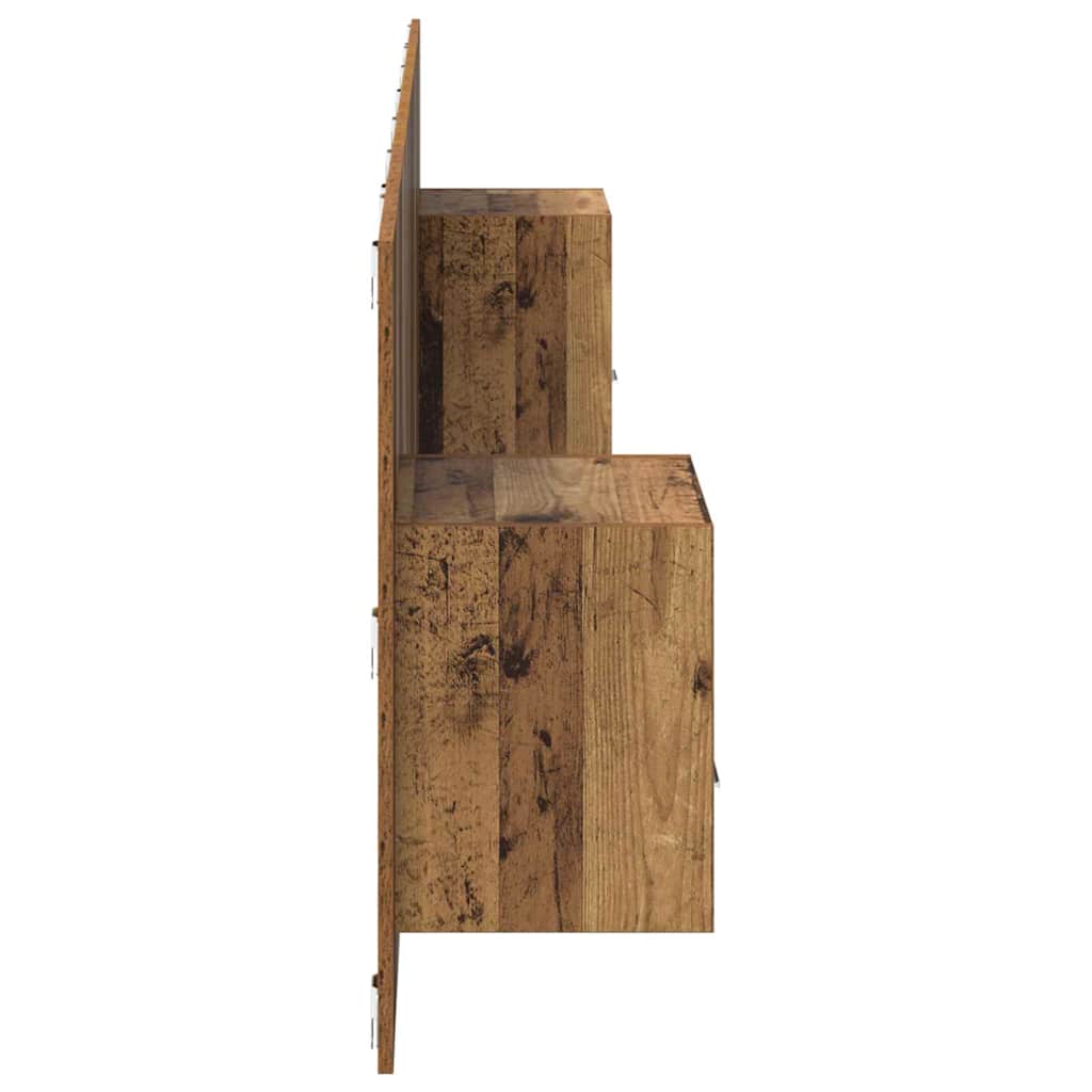 Hoofdbord Met Kast met lade 3 pcs Oud Hout Bewerkt hout