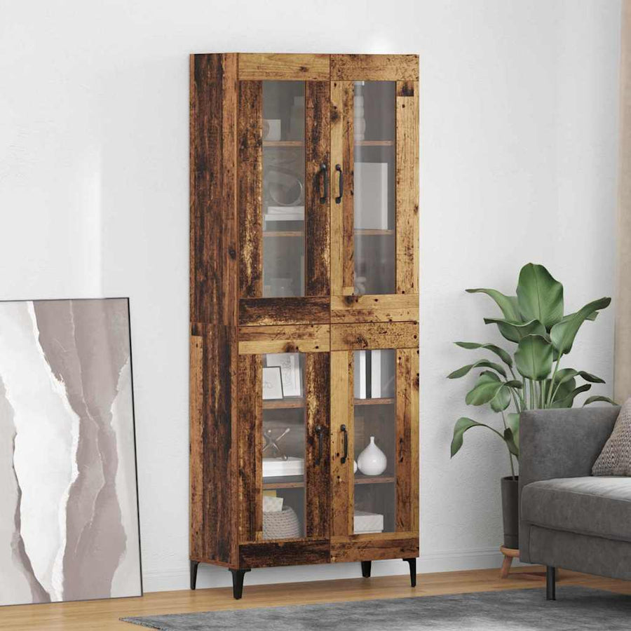 Highboard Oud Hout 69,5 x 34 x 180 cm Bewerkt hout