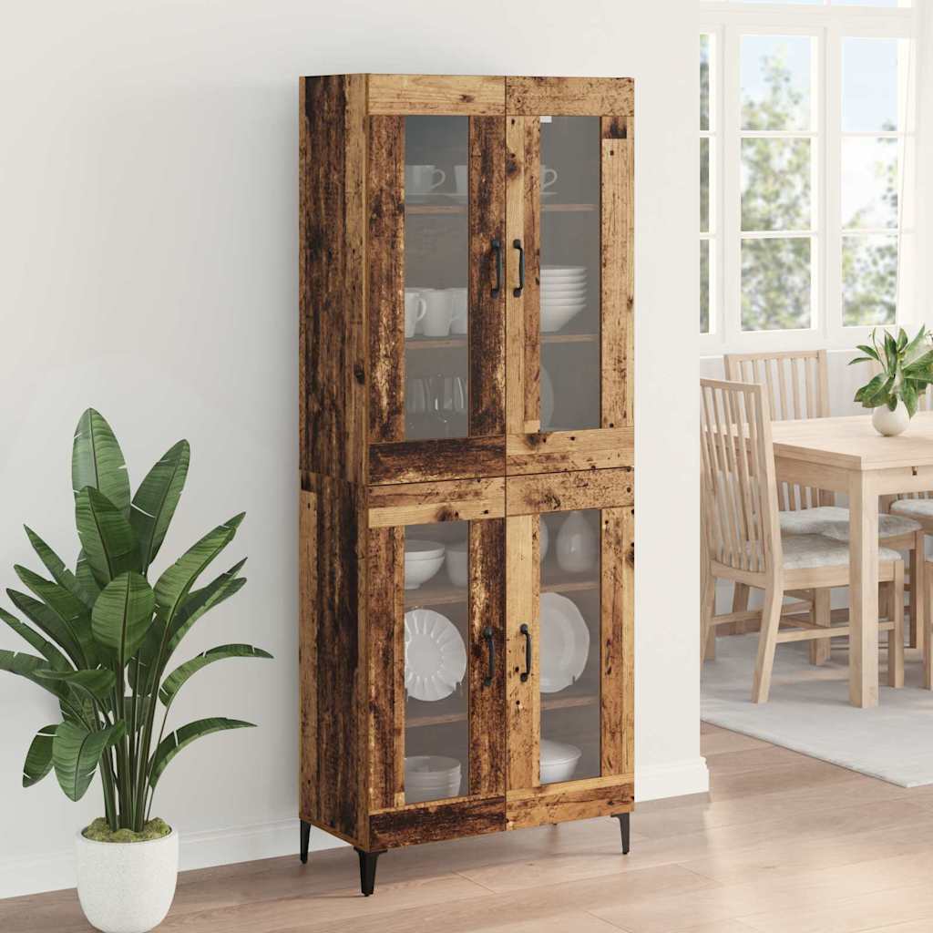 Highboard Oud Hout 69,5 x 34 x 180 cm Bewerkt hout