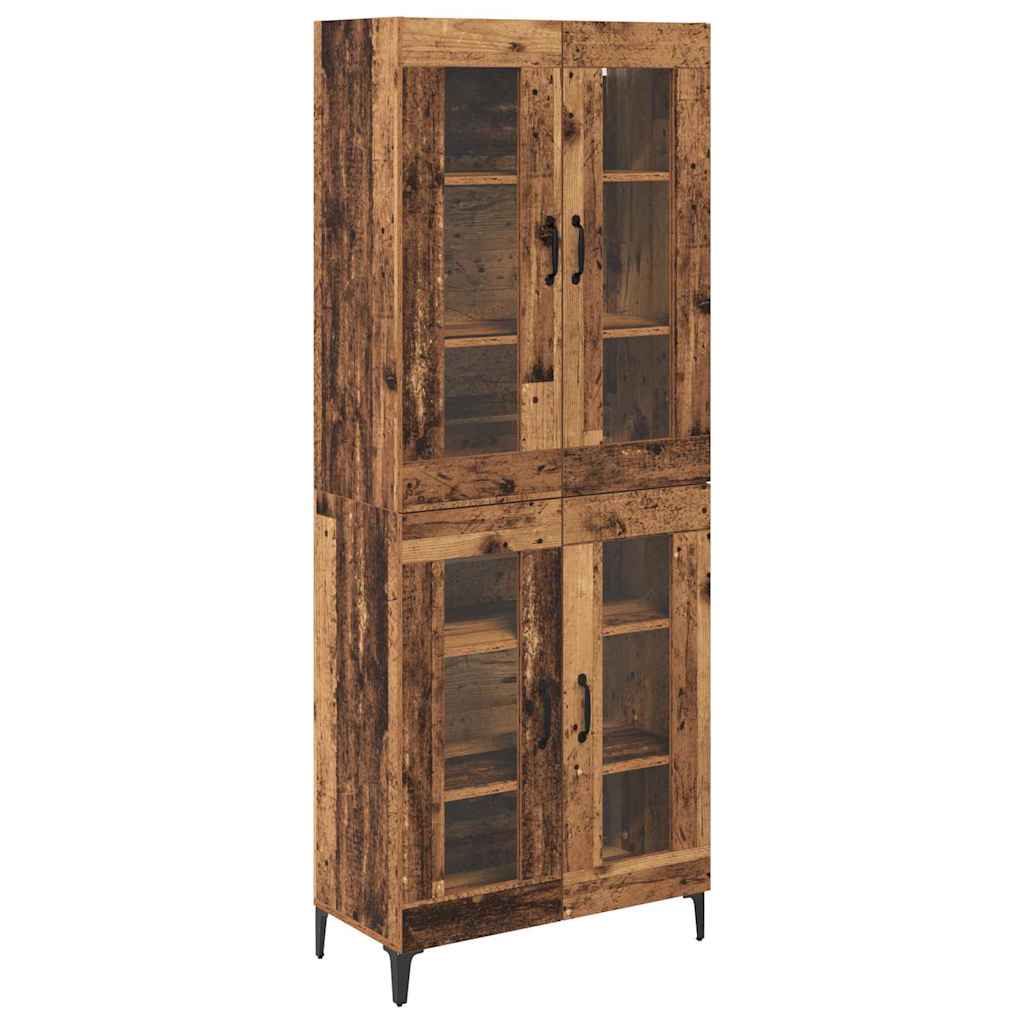 Highboard Oud Hout 69,5 x 34 x 180 cm Bewerkt hout