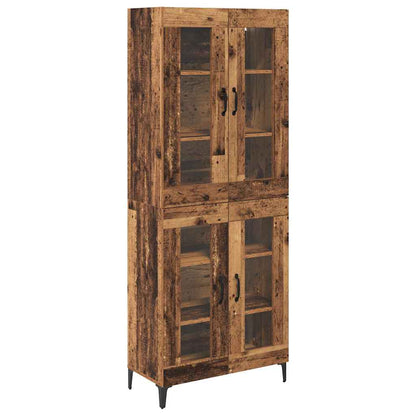 Highboard Oud Hout 69,5 x 34 x 180 cm Bewerkt hout