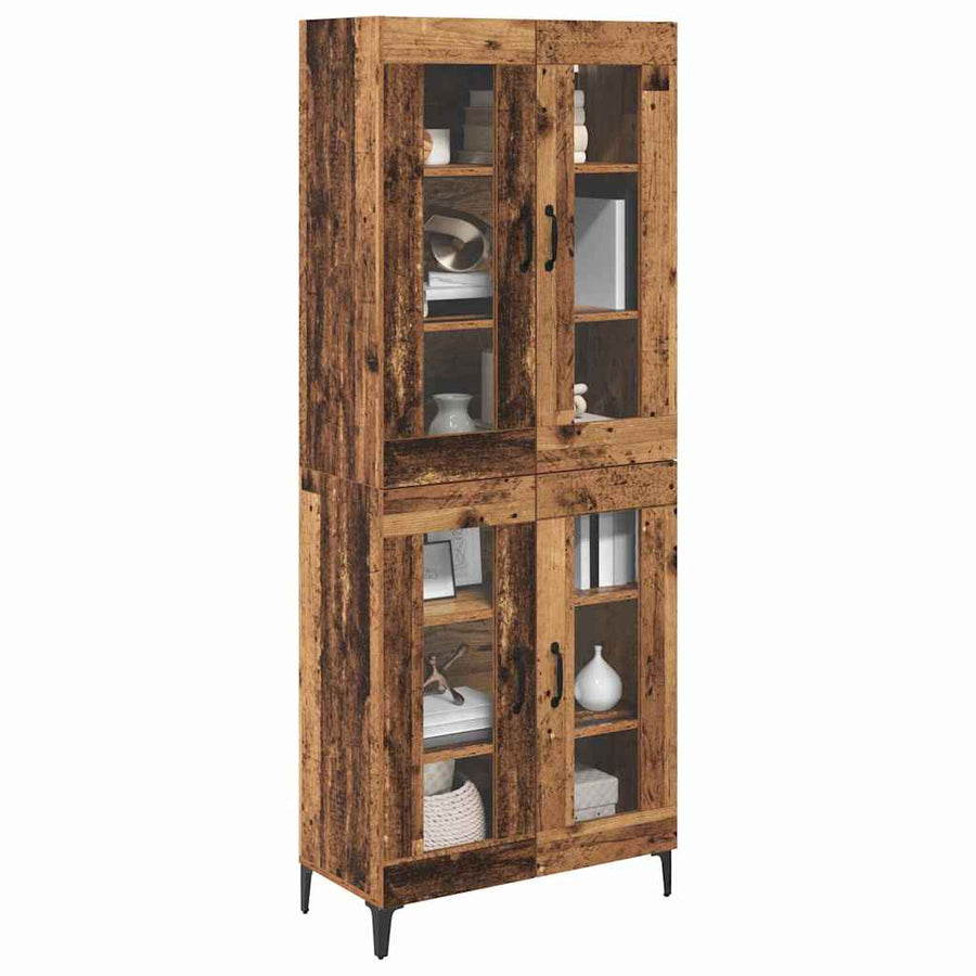 Highboard Oud Hout 69,5 x 34 x 180 cm Bewerkt hout
