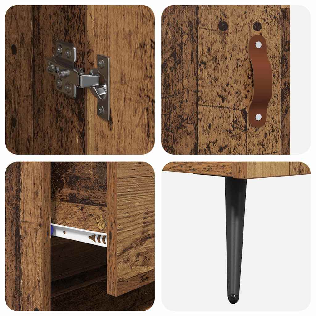 Highboard Kast Wandgemonteerd 2 pcs Oudhout Bewerkt hout