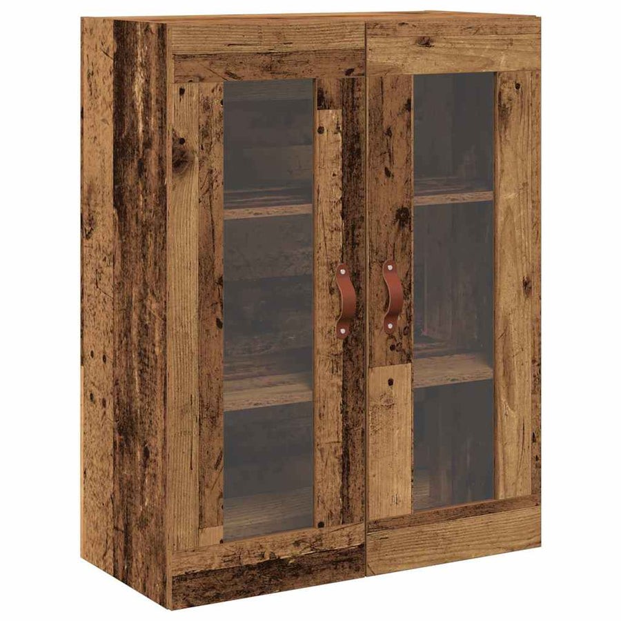 Highboard Kast Wandgemonteerd 2 pcs Oudhout Bewerkt hout