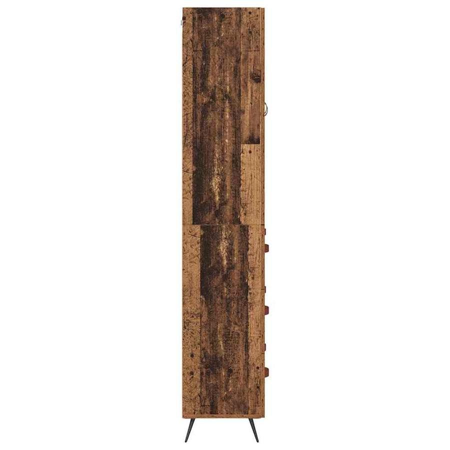 Highboard Kast Wandgemonteerd 2 pcs Oudhout Bewerkt hout